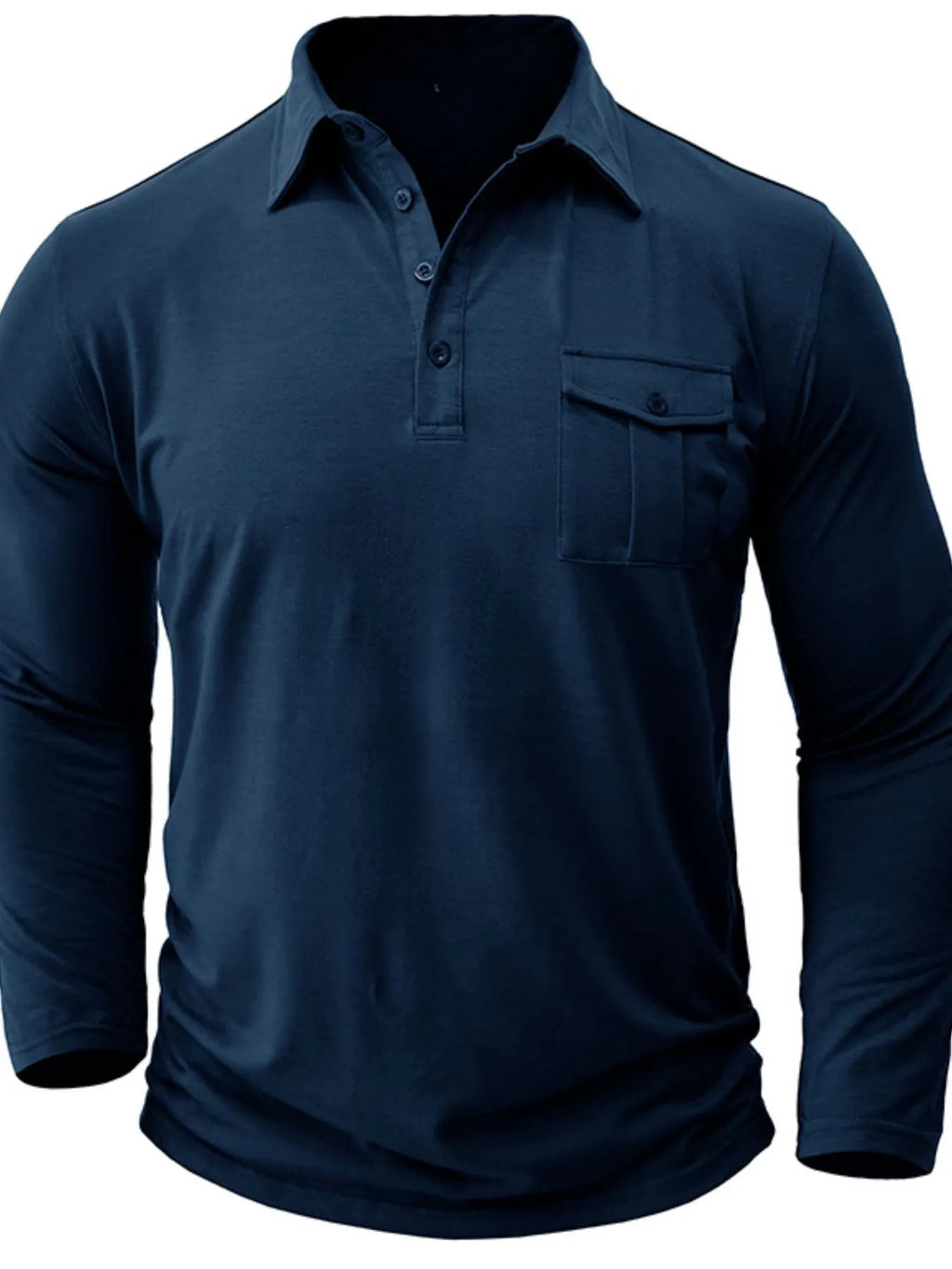 Men's Basic style Collared Neck Long Sleeve Polo - Men's Polo shirt by Trendsi | Available at Handbags Specialist Headquarter