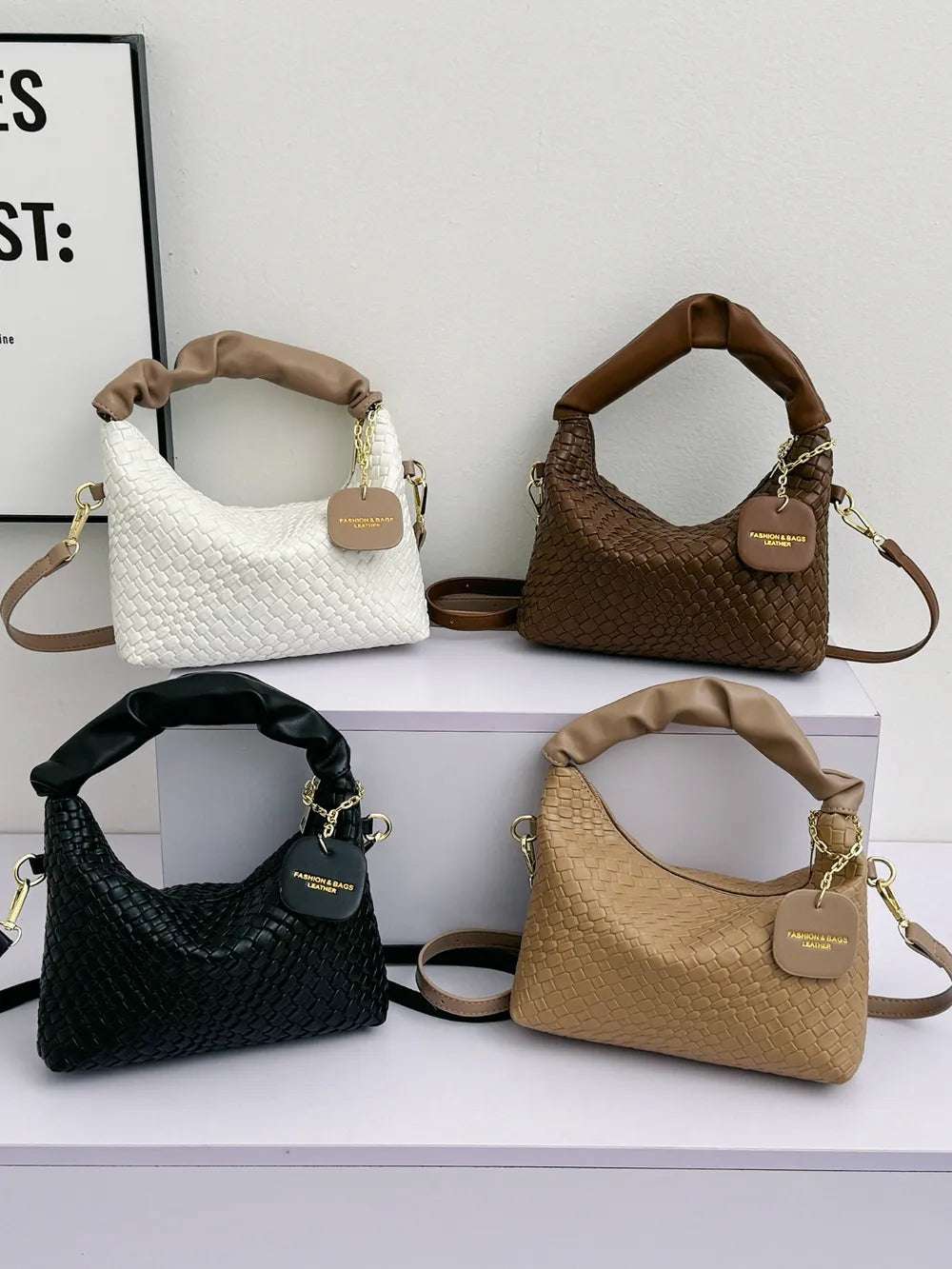 PU Leather Woven Crossbody Bag - Crossbody Bag by Trendsi | Available at Handbags Specialist Headquarter