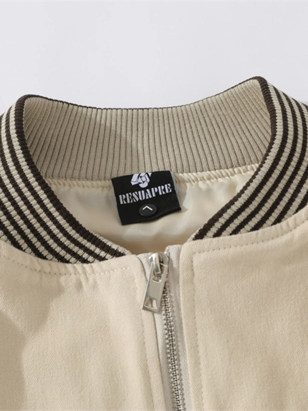 Men's Striped Hem Zip Up Jacket - Men's jackets by Trendsi | Available at Handbags Specialist Headquarter