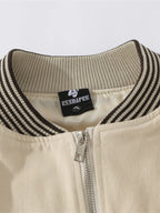 Men's Striped Hem Zip Up Jacket - Men's jackets by Trendsi | Available at Handbags Specialist Headquarter