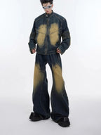 Men's Zip Up Long Sleeve Denim Jacket - Men's jackets by Trendsi | Available at Handbags Specialist Headquarter