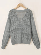 Buttoned Front Openwork Cardigan - Tops by Trendsi | Available at Handbags Specialist Headquarter