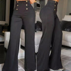 ChicWave: Double-Breasted High-Waist Trousers