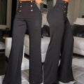 ChicWave: Double-Breasted High-Waist Trousers