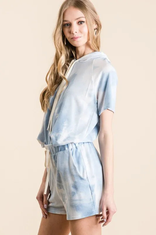 BiBi Tie Dye French Terry Hoodie Top and Bottom Set -  by Trendsi | Available at Handbags Specialist Headquarter