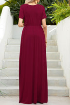 Round Neck Maxi Tee Dress with Pockets - Maxi Dress by Trendsi | Available at Handbags Specialist Headquarter