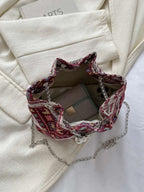 Printed Chain Bucket Bag - Crossbody Bag by Trendsi | Available at Handbags Specialist Headquarter