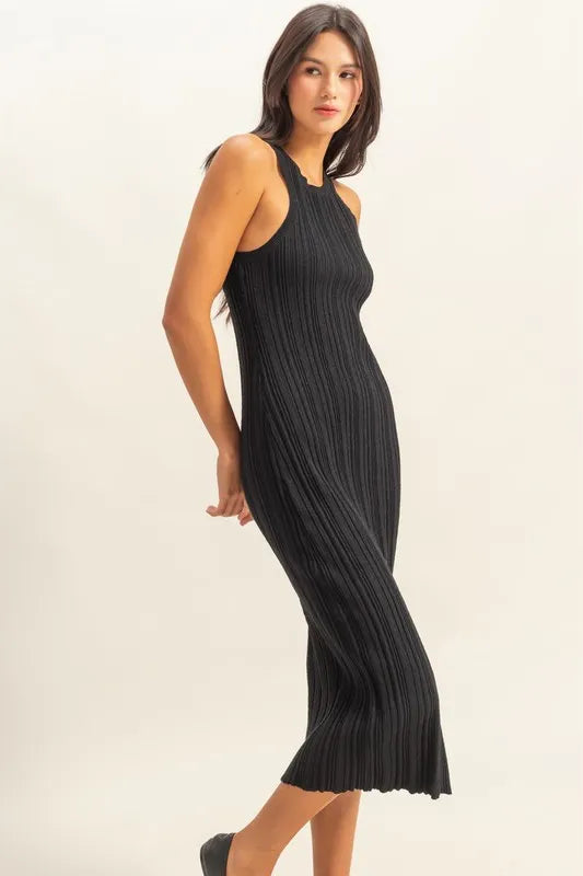 HYFVE Round Neck Bodycon Ribbed Knit Dress - Maxi Dress by Trendsi | Available at Handbags Specialist Headquarter