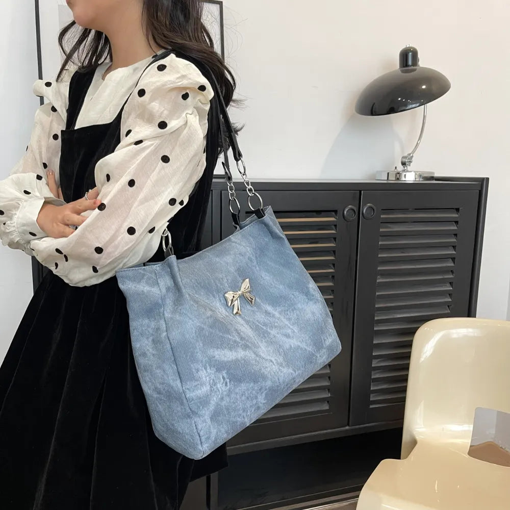 Bow Polyester Medium Tote Bag - Tote Bag by Trendsi | Available at Handbags Specialist Headquarter