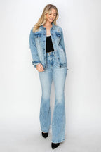 RISEN High Rise Bootcut Jeans - Women / Jeans & Denim by Trendsi | Available at Handbags Specialist Headquarter