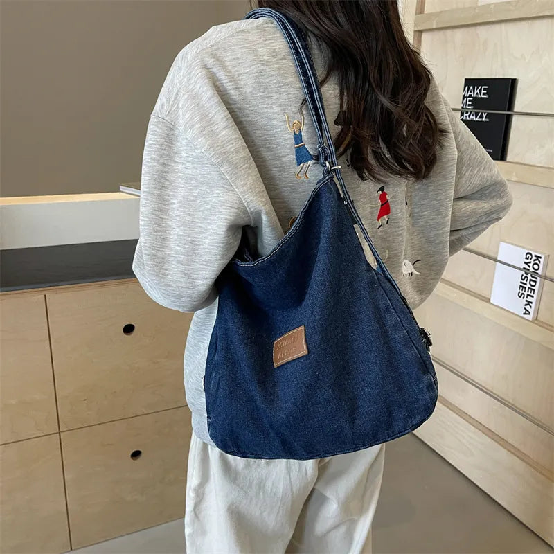 Adjustable Strap Denim Shoulder Bag - Handbags by Trendsi | Available at Handbags Specialist Headquarter
