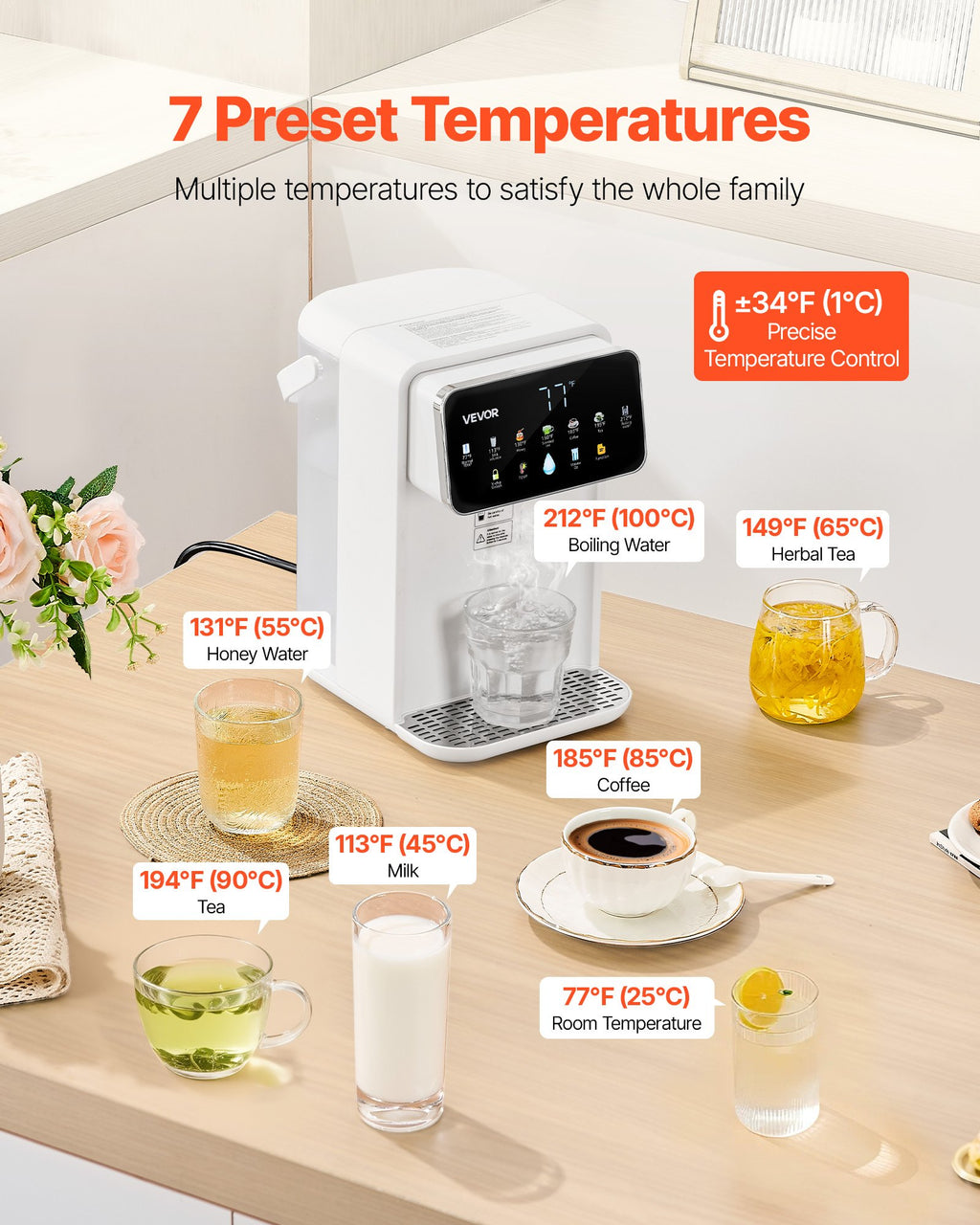 QuickBoil 7x7 Countertop Hot Water Dispenser - decor by Trendsi | Available at Handbags Specialist Headquarter