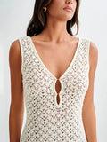 Openwork Sleeveless Maxi Dress - Maxi Dress by Trendsi | Available at Handbags Specialist Headquarter