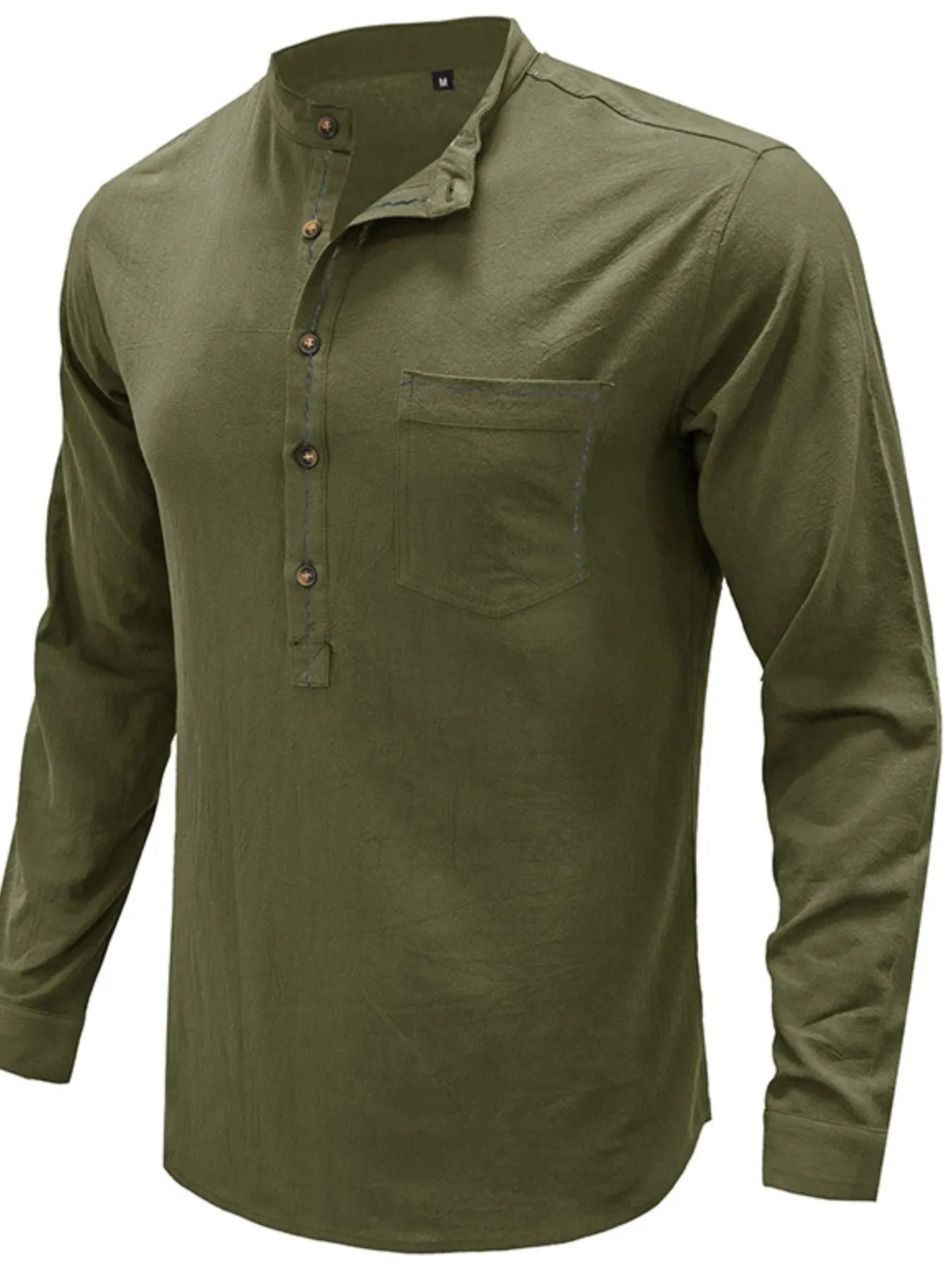 Men's Button Detail Long Sleeve Polo Shirt - Men's Polo shirt by Trendsi | Available at Handbags Specialist Headquarter