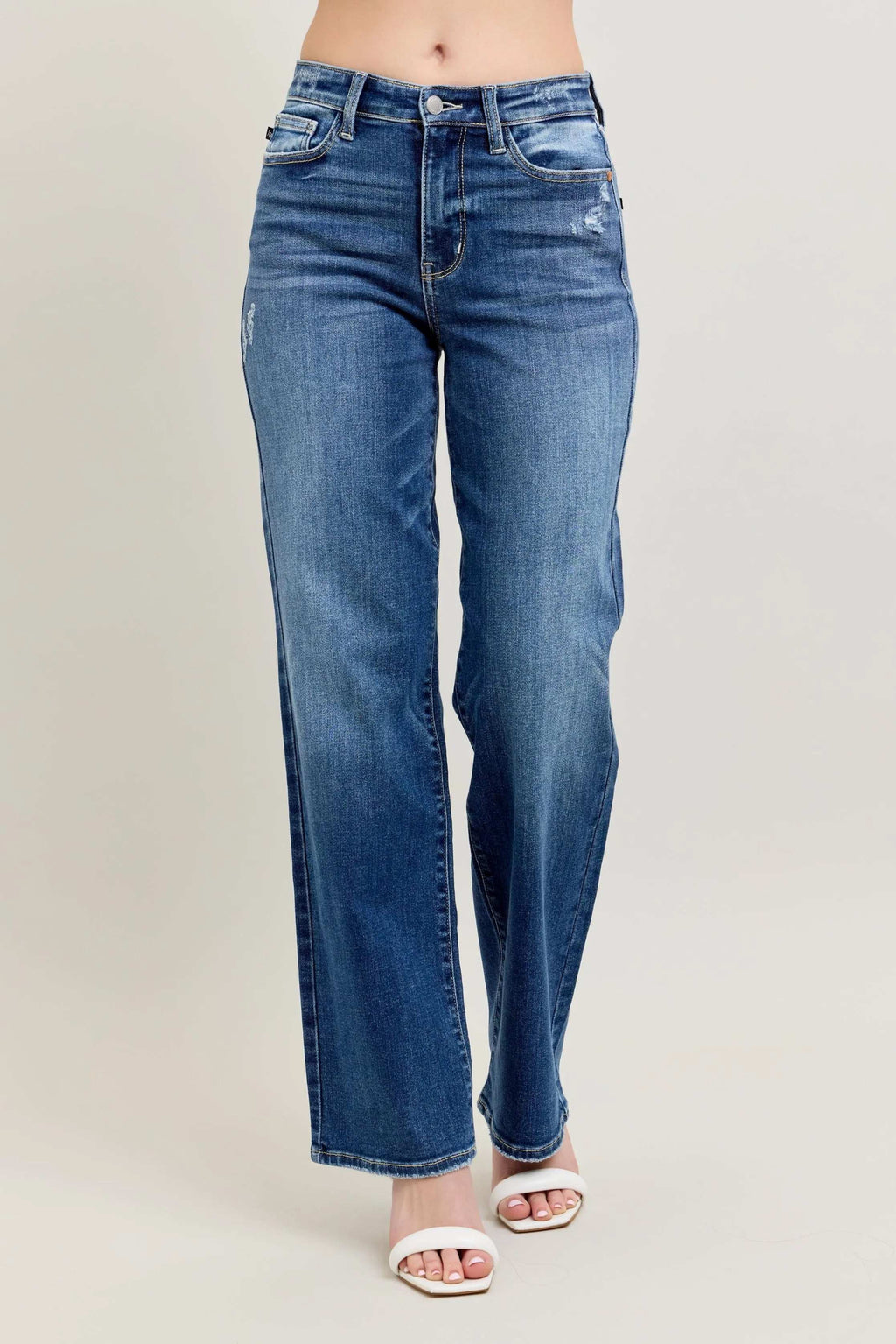 Judy Blue Full Size High Waist 90's Straight Leg Jeans Plus Size - Women / Jeans & Denim by Trendsi | Available at Handbags Specialist Headquarter