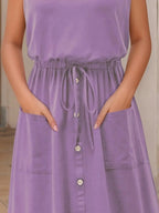 Full Size Round Neck Sleeveless Tank Dress Plus Size - Women Plus Size by Trendsi | Available at Handbags Specialist Headquarter