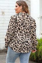 Plus Size Printed Long Sleeve Shirt - Plus Size Shirts by Trendsi | Available at Handbags Specialist Headquarter