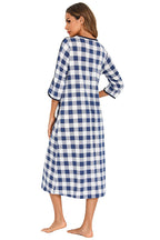 Round Neck Three-Quarter Sleeve Midi Night Dress - Sleepwear by Trendsi | Available at Handbags Specialist Headquarter