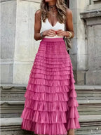 Layered Ruffle Maxi Skirt - Skirts by Trendsi | Available at Handbags Specialist Headquarter