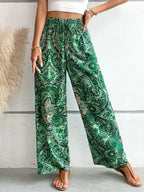 Printed Wide Leg Pants - Women Pants by Trendsi | Available at Handbags Specialist Headquarter