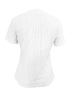 Textured Notched Short Sleeve Blouse - Tops by Trendsi | Available at Handbags Specialist Headquarter