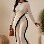 ChicEdge Women's Round-Neck Two-Piece Pants Set