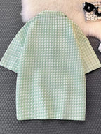 Men's Plus Size Houndstooth Pattern Short Sleeve Polo Shirt - Men's Polo shirt by Trendsi | Available at Handbags Specialist Headquarter