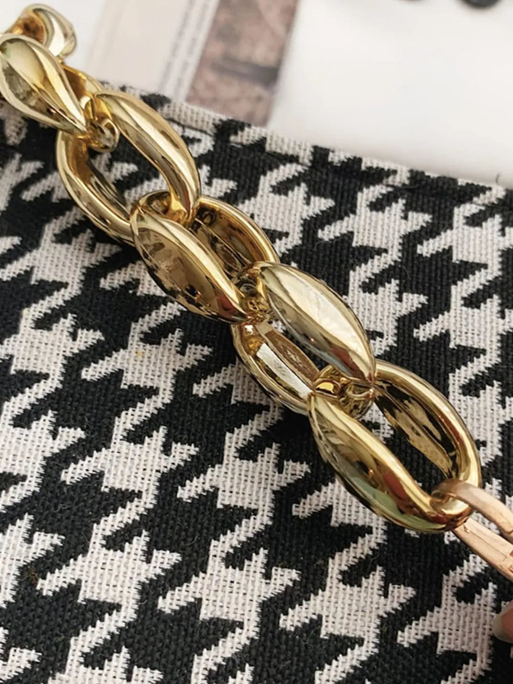 Houndstooth Polyester Handbag - handbags by Trendsi | Available at Handbags Specialist Headquarter