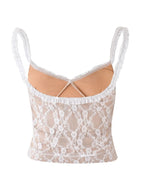 Lace Cami Top with Frill Straps - Tops by Trendsi | Available at Handbags Specialist Headquarter