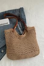 Openwork Woven Tote Bag - Tote Bag by Trendsi | Available at Handbags Specialist Headquarter