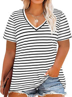 Floral V-Neck Plus Size Tunic Tops for Women - Women's T Shirts by Handbags Specialist Headquarter | Available at Handbags Specialist Headquarter