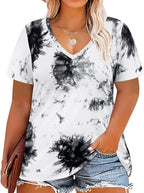 Floral V-Neck Plus Size Tunic Tops for Women - Women's T Shirts by Handbags Specialist Headquarter | Available at Handbags Specialist Headquarter
