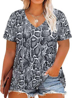 Floral V-Neck Plus Size Tunic Tops for Women - Women's T Shirts by Handbags Specialist Headquarter | Available at Handbags Specialist Headquarter