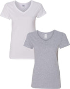 Gildan V-Neck Cotton Tee Duo for Women - Women's T Shirts by Handbags Specialist Headquarter | Available at Handbags Specialist Headquarter