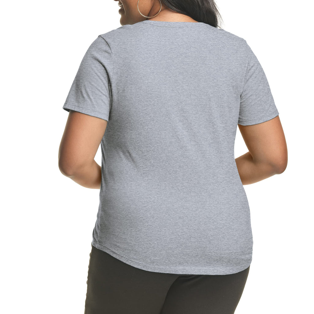 Hanes Plus Size V-Neck Cotton Tee for Women - Women's T Shirts by Handbags Specialist Headquarter | Available at Handbags Specialist Headquarter