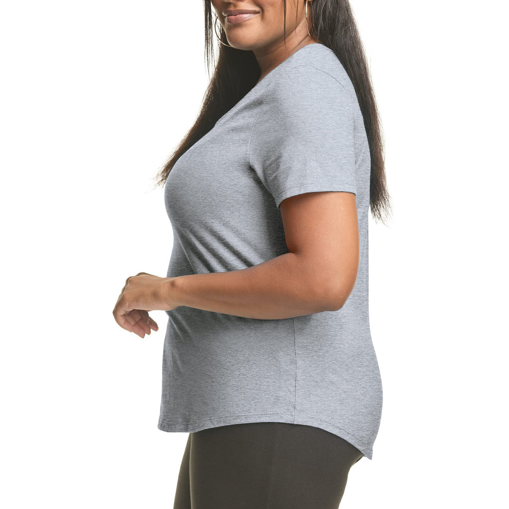 Hanes Plus Size V-Neck Cotton Tee for Women - Women's T Shirts by Handbags Specialist Headquarter | Available at Handbags Specialist Headquarter