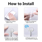 Heavy Duty Transparent Wall Hooks - 8 Pack - Decor by Handbags Specialist Headquarter | Available at Handbags Specialist Headquarter