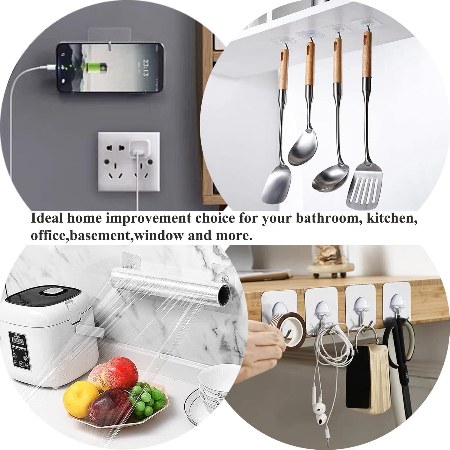 Heavy Duty Transparent Wall Hooks - 8 Pack - Decor by Handbags Specialist Headquarter | Available at Handbags Specialist Headquarter