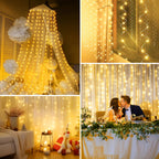Minetom 300 LED Dimmable Fairy Curtain Lights - Decor by Handbags Specialist Headquarter | Available at Handbags Specialist Headquarter