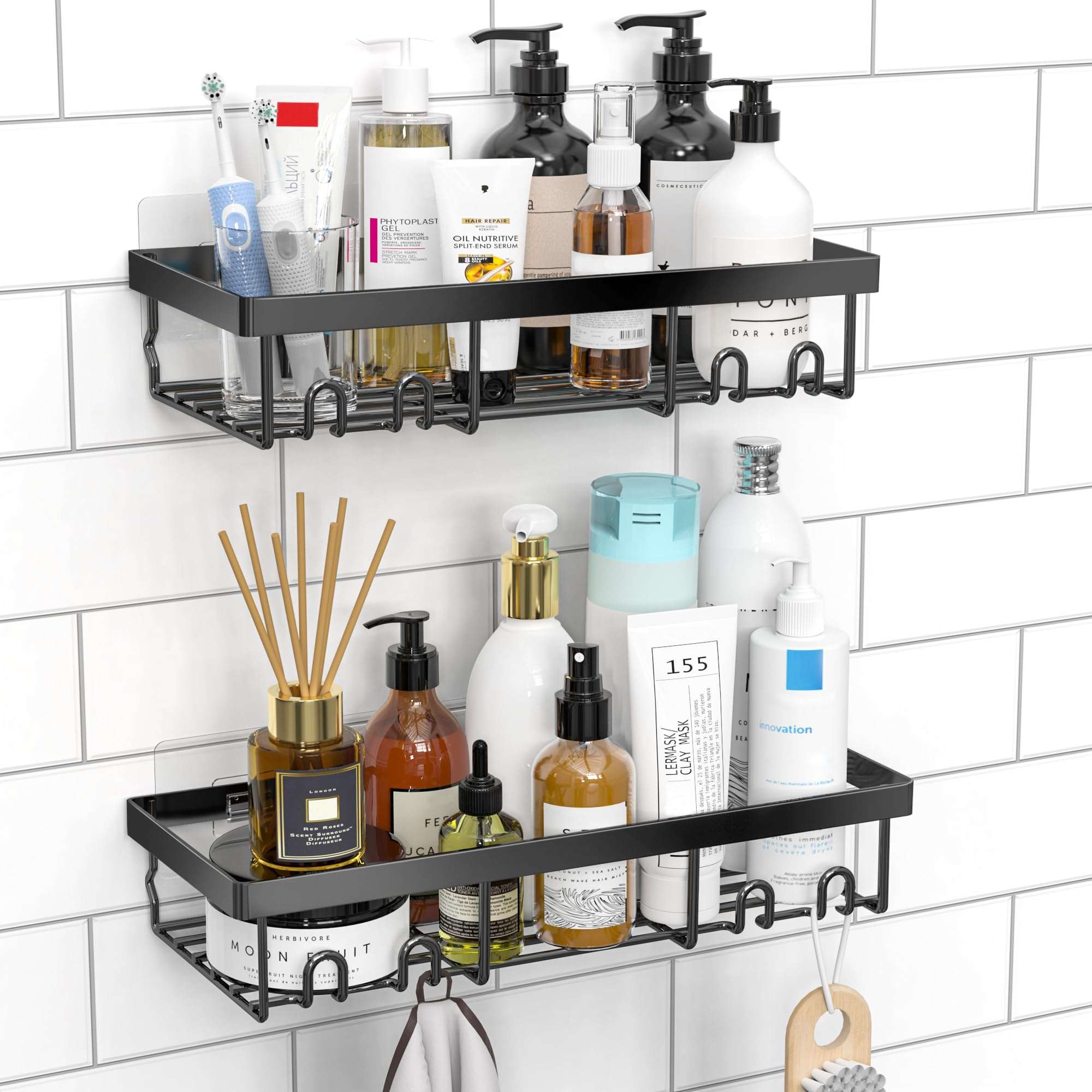 Moforoco Adhesive Shower Caddy Shelf Organizer - Decor by Handbags Specialist Headquarter | Available at Handbags Specialist Headquarter
