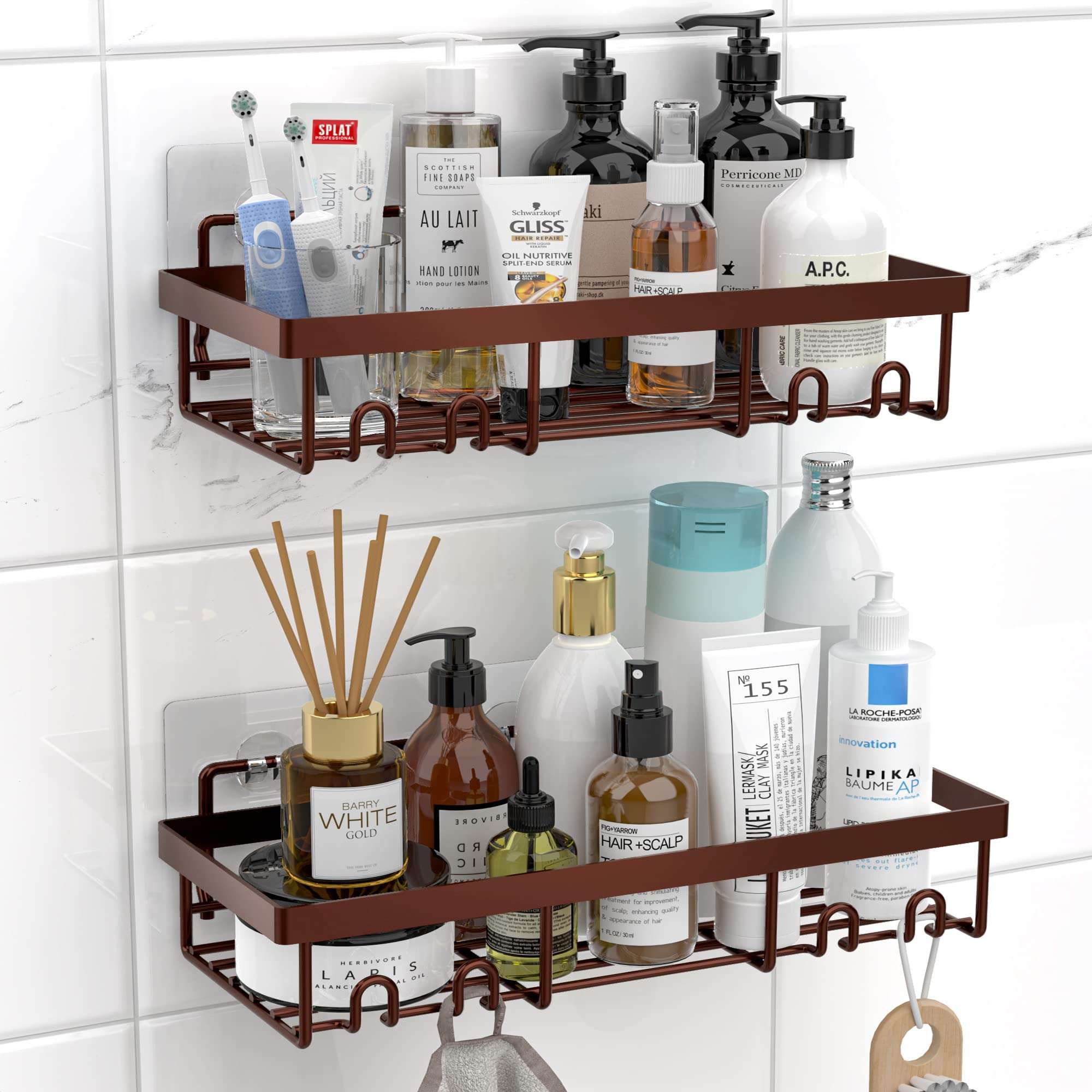 Moforoco Adhesive Shower Caddy Shelf Organizer - Decor by Handbags Specialist Headquarter | Available at Handbags Specialist Headquarter