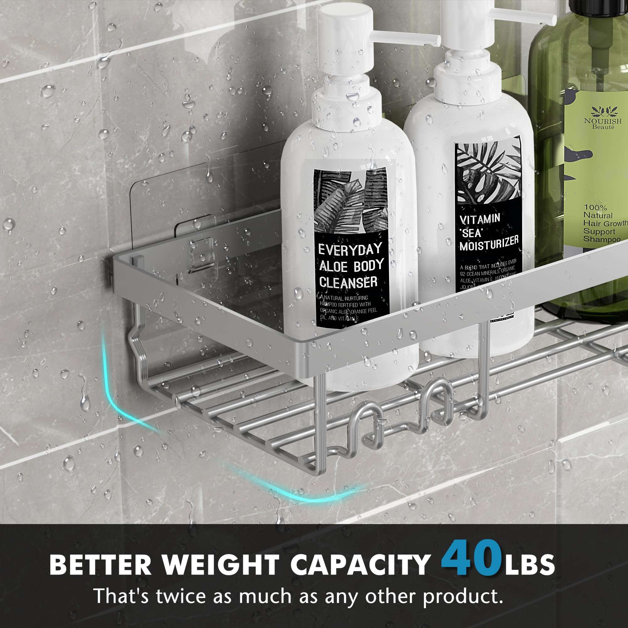 Moforoco Adhesive Shower Caddy Shelf Organizer - Decor by Handbags Specialist Headquarter | Available at Handbags Specialist Headquarter