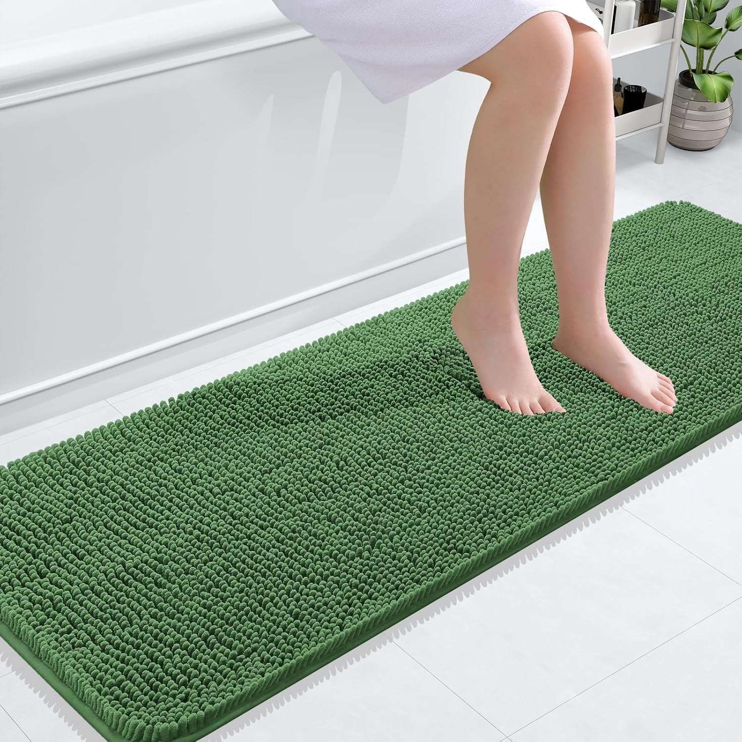 OLANLY Luxe Chenille Bath Mat - Quick Dry & Soft - Decor by Handbags Specialist Headquarter | Available at Handbags Specialist Headquarter