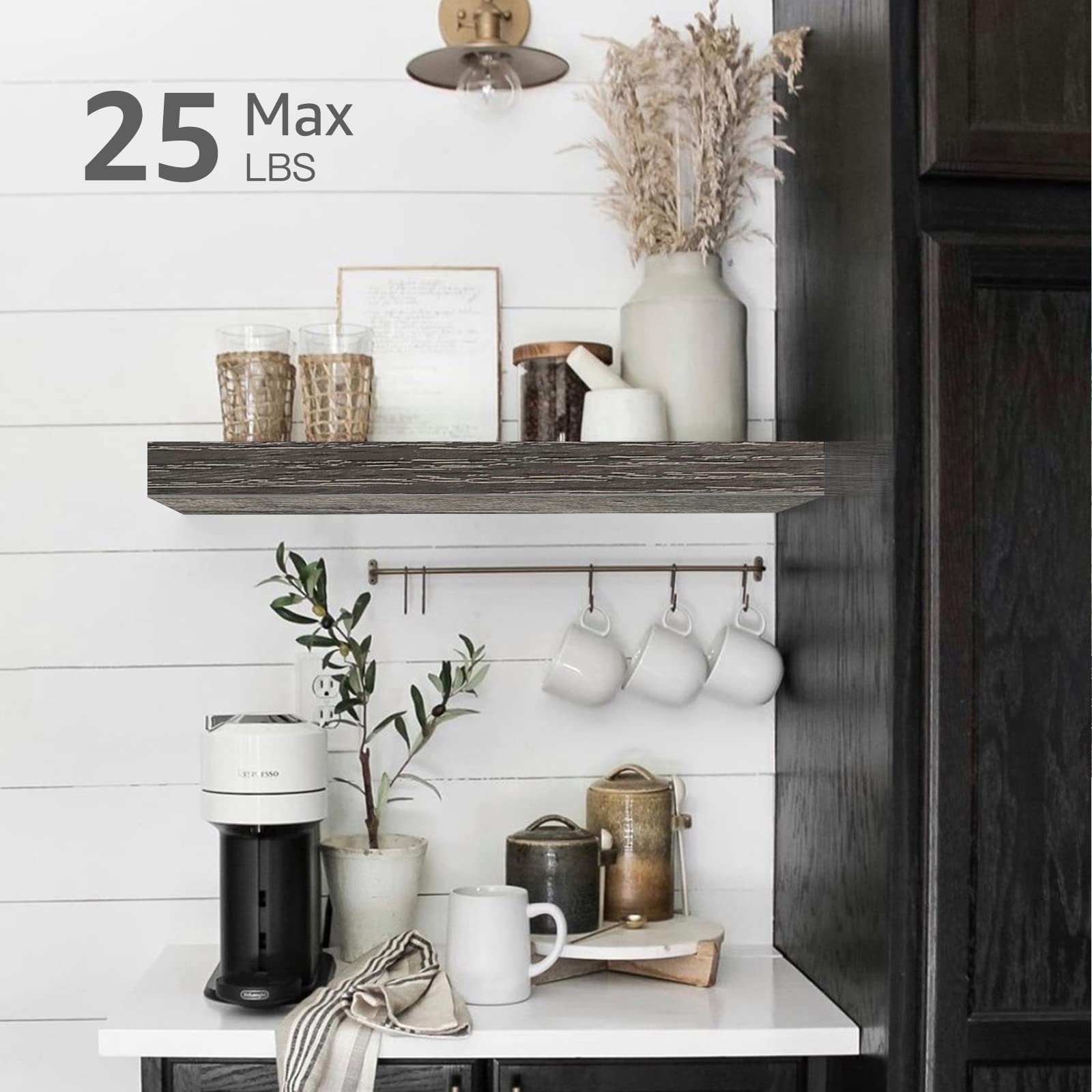 Rustic Farmhouse Shelves (008-40BN) - Decor by Handbags Specialist Headquarter | Available at Handbags Specialist Headquarter
