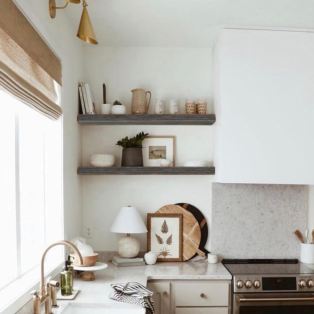 Rustic Farmhouse Shelves (008-40BN) - Decor by Handbags Specialist Headquarter | Available at Handbags Specialist Headquarter