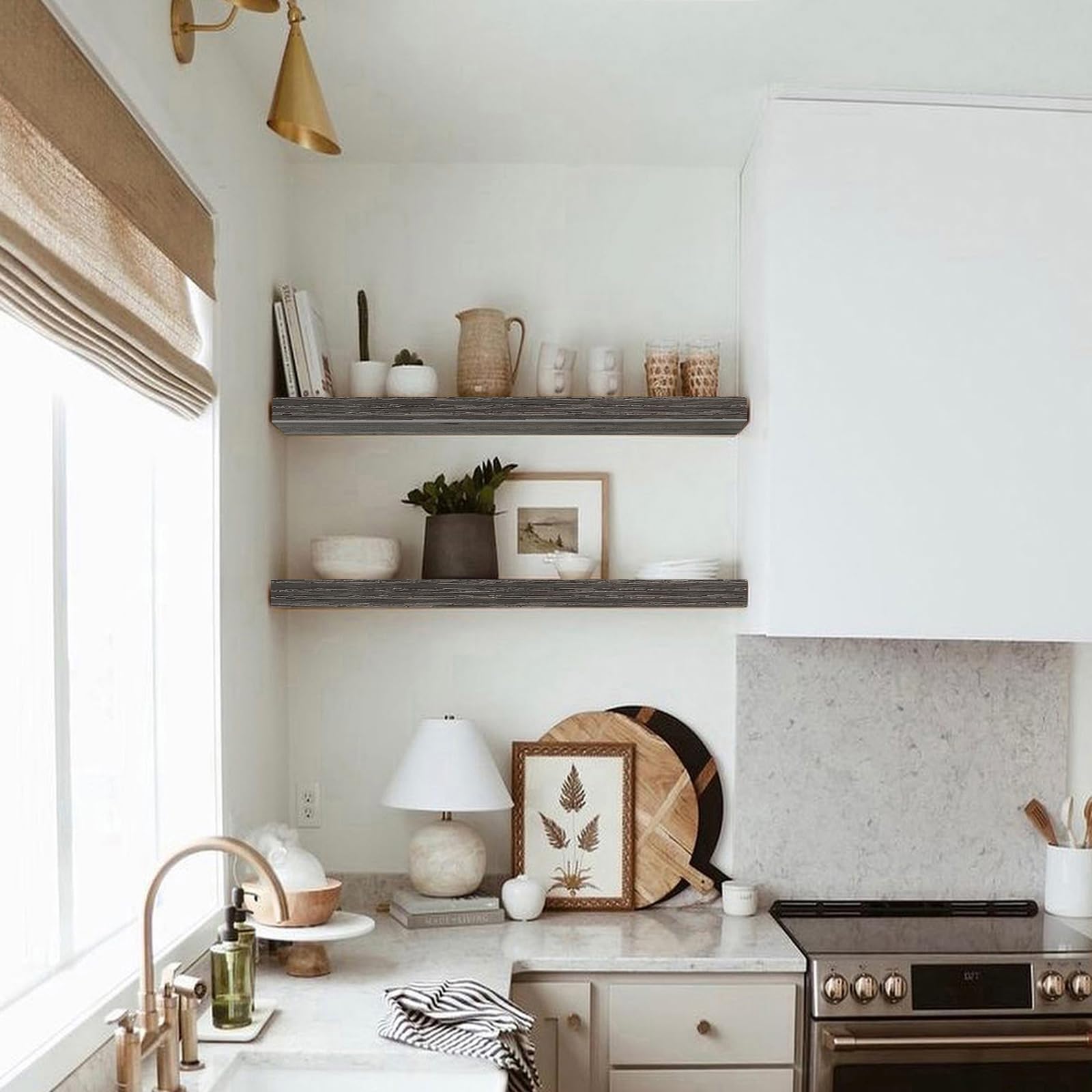 Rustic Farmhouse Shelves (008-40BN) - Decor by Handbags Specialist Headquarter | Available at Handbags Specialist Headquarter