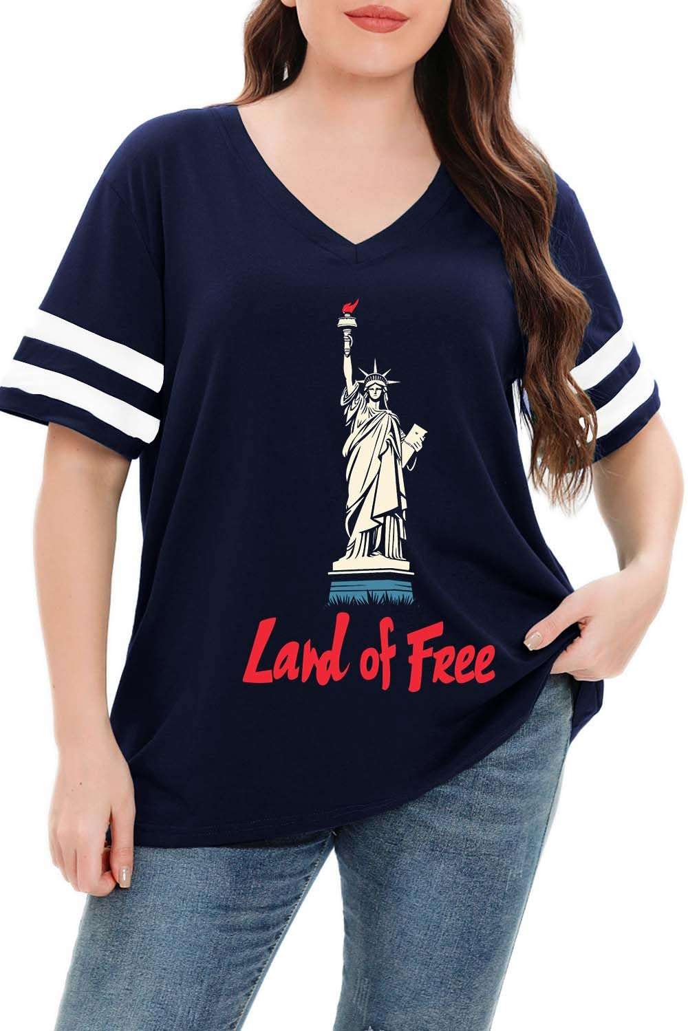 Summer V-Neck Plus Tunic Tee for Women 1X-5X - Woman T-Shirt by Handbags Specialist Headquarter | Available at Handbags Specialist Headquarter